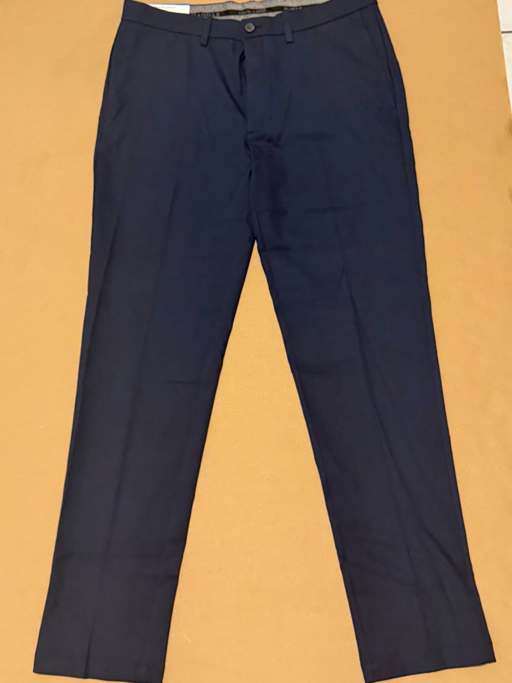 Haggar Cool 18 Pro Men's Navy Dress Pants 36W x 34L Slim Fit NWT